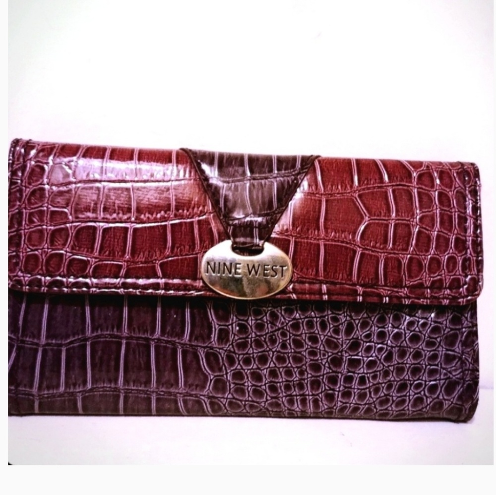 Purple Croc Embossed Nine West Wallet